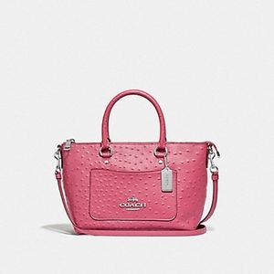 Coach Mini Emma Ostrich-embossed leather(rose pink